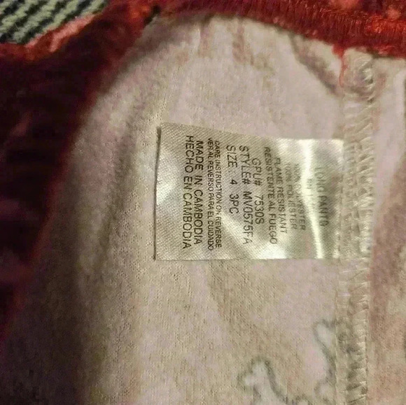 Unbranded Girls Red Holiday Reindeer Pajama Pants Size 4 - Picture 4 of 9